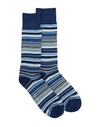 Paul Smith Multicolored Fine Striped Socks In Blue