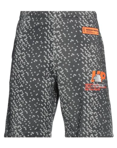 Heron Preston Man Shorts & Bermuda Shorts Lead Size M Organic Cotton, Polyester In Grey