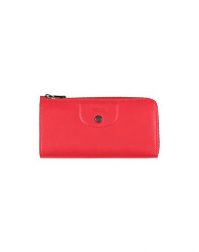 Longchamp Woman Wallet Red Size - Lambskin, Cowhide In Red