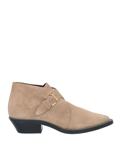 Tod's Woman Ankle Boots Beige Size 9 Calfskin