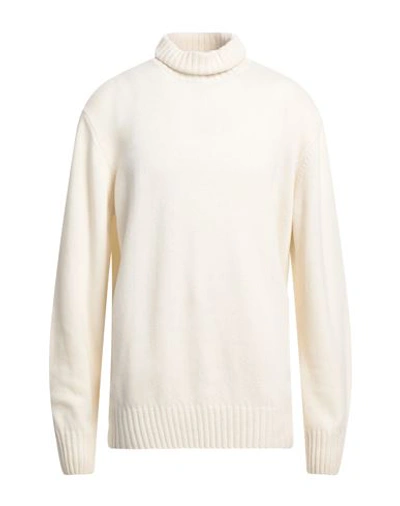 Rossopuro Man Turtleneck Ivory Size 7 Wool, Cashmere In White