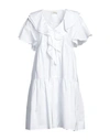 Bohelle Woman Short Dress White Size 10 Cotton
