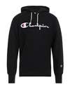 Champion Man Sweatshirt Black Size S Cotton, Polyester