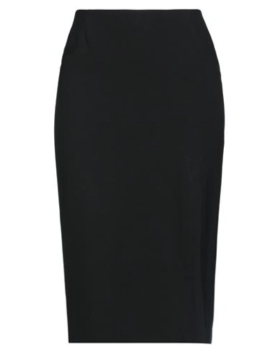 Mauro Grifoni Woman Midi Skirt Black Size 10 Polyester, Virgin Wool, Elastane