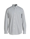 Polo Ralph Lauren Custom Fit Striped Stretch Poplin Shirt Man Shirt Grey Size M Cotton, Elastane