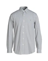 Polo Ralph Lauren Custom Fit Striped Stretch Poplin Shirt Man Shirt Grey Size Xxl Cotton, Elastane