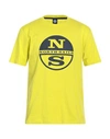 North Sails Man T-shirt Yellow Size Xxl Cotton