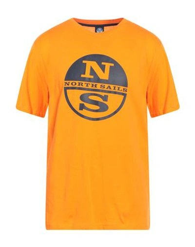 North Sails Man T-shirt Orange Size Xxl Cotton