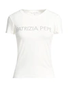 Patrizia Pepe Woman T-shirt White Size 0 Viscose, Elastane, Glass