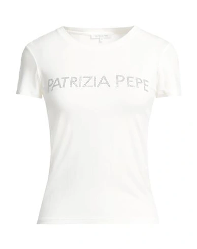 Patrizia Pepe Woman T-shirt White Size 3 Viscose, Elastane, Glass