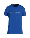 Tommy Hilfiger Tommy Logo T-shirt Man T-shirt Bright Blue Size Xl Organic Cotton