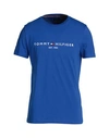 Tommy Hilfiger Tommy Logo T-shirt Man T-shirt Bright Blue Size Xl Organic Cotton In Wedge Blue