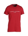 TOMMY HILFIGER TOMMY HILFIGER TOMMY LOGO T-SHIRT MAN T-SHIRT RED SIZE L COTTON