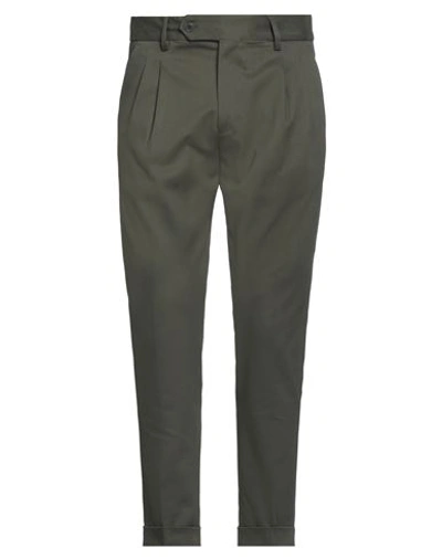 Paul Miranda Man Pants Military Green Size 28 Cotton, Elastane In Green