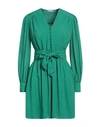 Caliban Woman Mini Dress Green Size 6 Viscose, Wool In Green