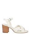 Lemaré Woman Sandals Cream Size 6 Soft Leather In White