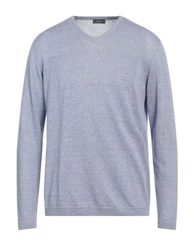 Rossopuro Man Sweater Pastel Blue Size 4 Linen, Cotton