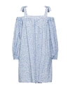 Boutique Moschino Woman Mini Dress Azure Size 6 Polyamide, Cotton, Polyester, Acrylic In Blue