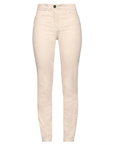 Peserico Woman Jeans Sand Size 8 Cotton, Elastane In Beige