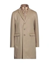 Herno Man Coat Camel Size 42 Cashmere, Polyamide In Beige