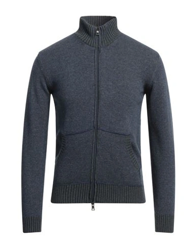 Seventy Sergio Tegon Man Cardigan Midnight Blue Size S Wool, Viscose, Polyamide, Cashmere In Blue