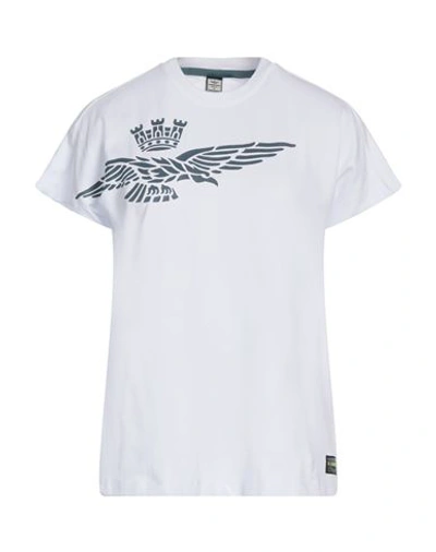 Aeronautica Militare Woman T-shirt White Size Xs Cotton, Elastane