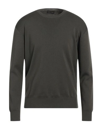 Roberto Collina Man Sweater Military Green Size 40 Merino Wool In Green