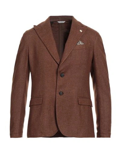 Manuel Ritz Man Blazer Brown Size 40 Virgin Wool, Polyester