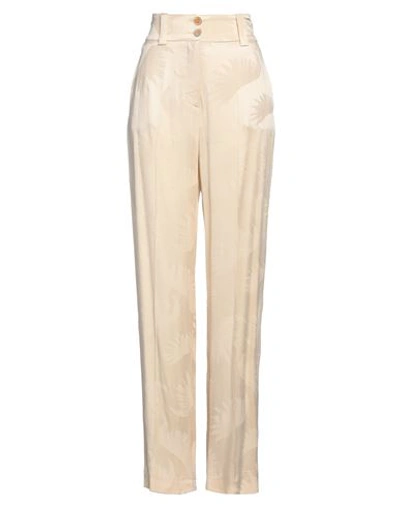 Momoní Woman Pants Sand Size 8 Cupro, Viscose In Beige