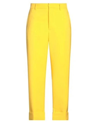 Plan C Woman Pants Yellow Size 8 Polyester