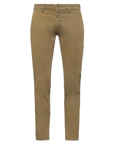Modfitters Man Pants Military Green Size 33 Cotton, Elastane In Green