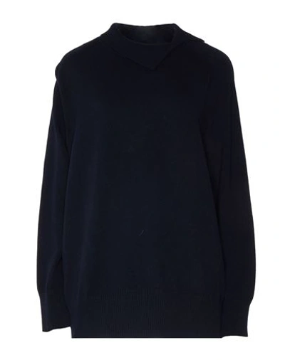 Malo Woman Sweater Navy Blue Size L Merino Wool, Cashmere