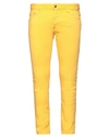 Dsquared2 Man Denim Pants Yellow Size 32 Cotton, Elastane