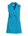 Toy G. Woman Overcoat Azure Size 6 Polyester, Viscose, Wool In Blue
