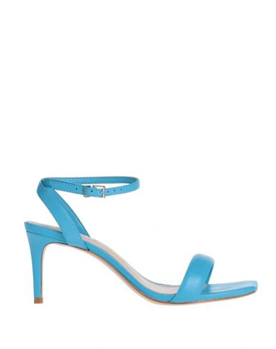 Schutz Woman Sandals Azure Size 9.5 Soft Leather In Blue