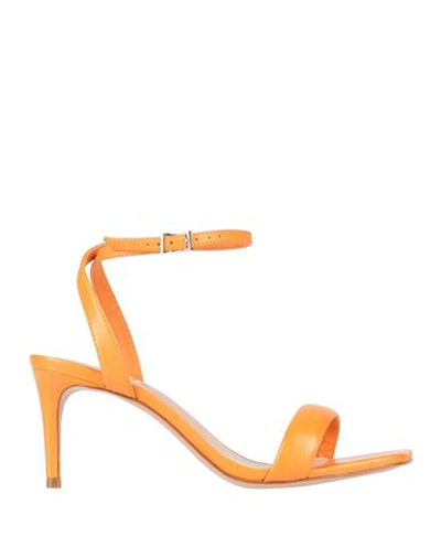 Schutz Woman Sandals Orange Size 9 Soft Leather
