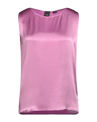 Pinko Woman Top Mauve Size 4 Acetate, Silk In Purple