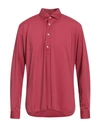 Tintoria Mattei 954 Man Shirt Garnet Size 17 Polyamide, Elastane In Red