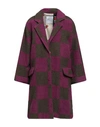 De' Hart Woman Coat Mauve Size 4 Virgin Wool, Polyester, Acrylic In Purple