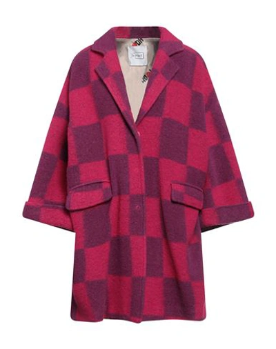 De' Hart Woman Coat Fuchsia Size 4 Virgin Wool, Polyester, Acrylic In Pink