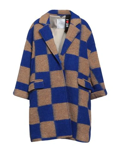 De' Hart Woman Coat Blue Size 6 Virgin Wool, Polyester, Acrylic In Blue