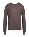 Gran Sasso Man Sweater Dark Brown Size 44 Virgin Wool