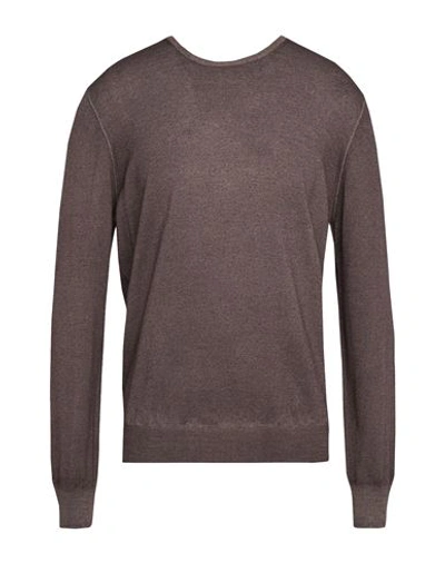 Gran Sasso Man Sweater Dark Brown Size 44 Virgin Wool In Brown