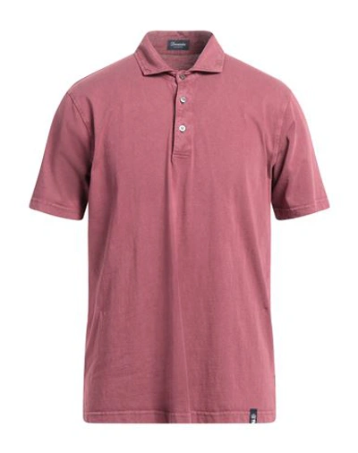 Drumohr Man Polo Shirt Garnet Size Xxl Cotton In Red