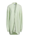 RUS RUS WOMAN CARDIGAN LIGHT GREEN SIZE M POLYAMIDE, MERINO WOOL, BABY ALPACA WOOL, ELASTANE