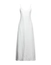 Patrizia Pepe Woman Long Dress White Size 4 Linen, Viscose