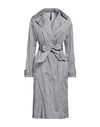 Manila Grace Woman Overcoat & Trench Coat Grey Size 4 Polyester, Metal