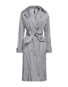 Manila Grace Woman Overcoat & Trench Coat Grey Size 10 Polyester, Metal
