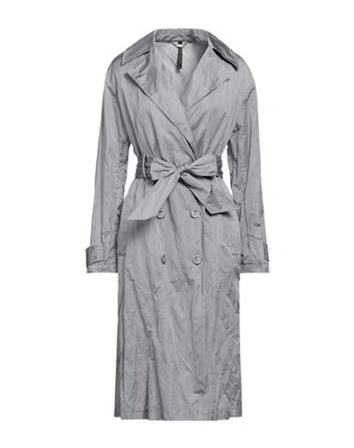 Manila Grace Woman Overcoat & Trench Coat Grey Size 4 Polyester, Metal