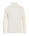 Paoloni Man Turtleneck White Size 40 Wool, Polyamide